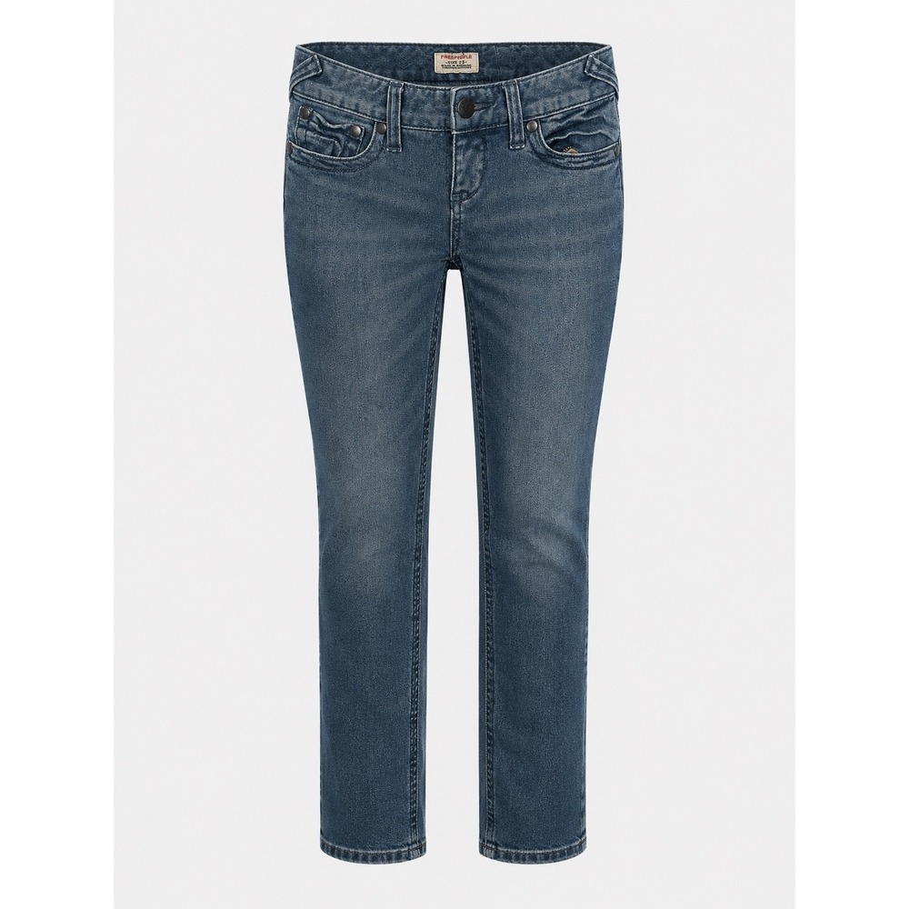 Y2K‎ Free People Low Rise Skinny Jeans 25 Blue Stretch Denim Made in Hong Kong